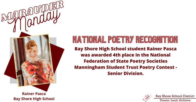 It's Marauder Monday! This week we're recognizing ż High School student Rainer Pasca.