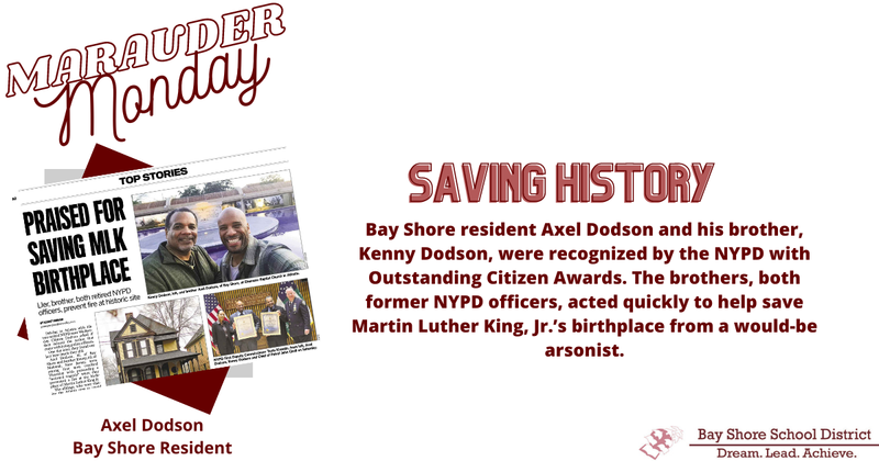 It's Marauder Monday! This week we're recognizing a community member you may have seen in Newsday today. ż resident Axel Dodson and his brother, Kenny Dodson.